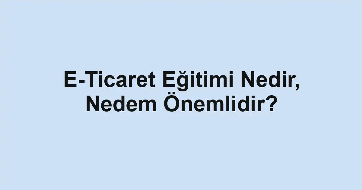 e-ticaret