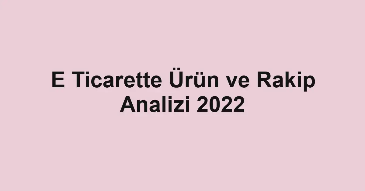 e-ticaret