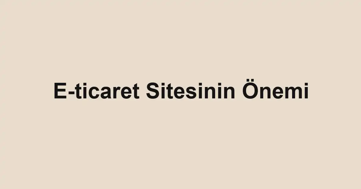 e-ticaret