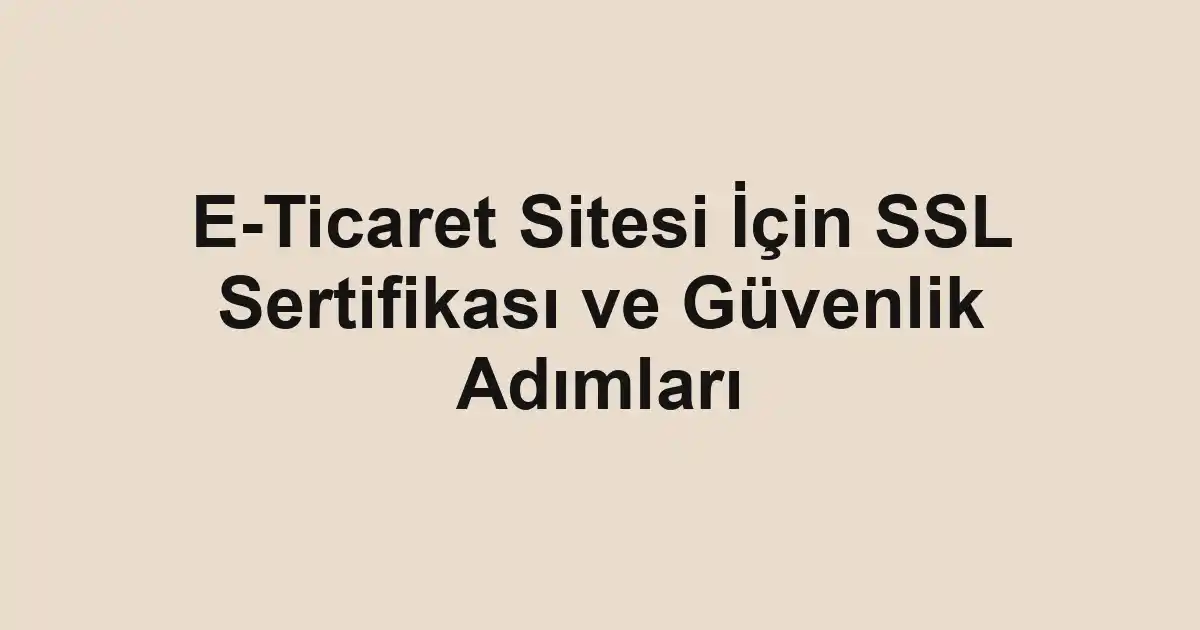 e-ticaret
