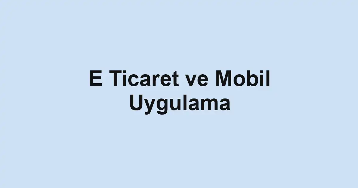 e-ticaret sitesi